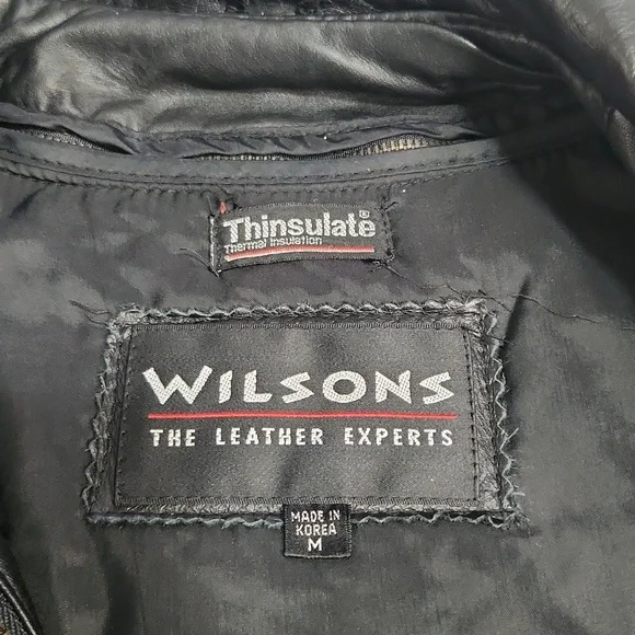 Vtg Wilsons Leather Jacket Womens Full Zip Thinsulate Short Trench Coat … - Picture 6 of 10